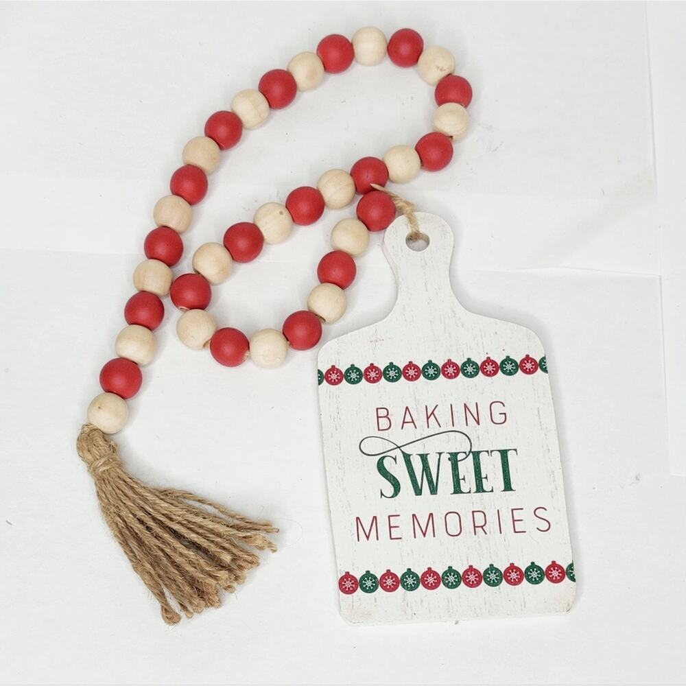 Gingerbread Tiered Tray Beads Garland Swag DecorBaking Sweet Memories Christmas - Picture 2 of 10